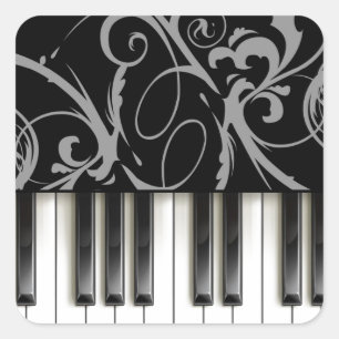 Piano Keyboard Square Sticker