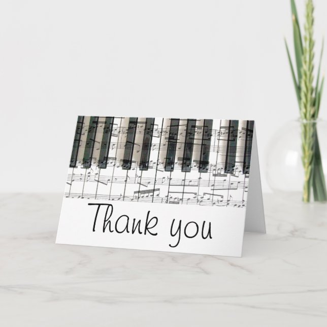 piano keyboard thank you card (Front)