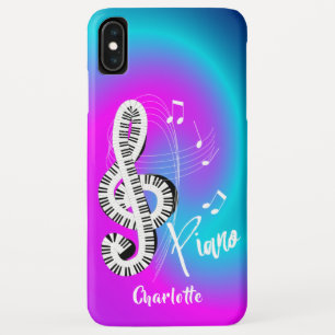 Piano Keyboard Treble Clef Music Personalised iPhone XS Max Case