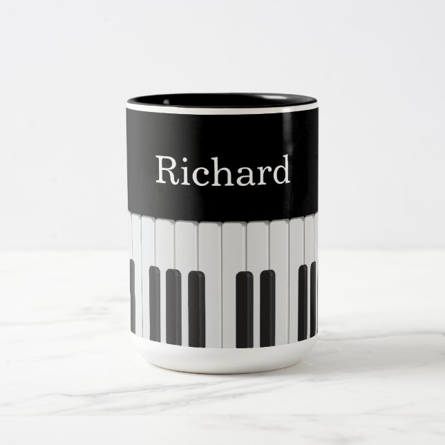 Piano keyboard Two-Tone coffee mug (Center)