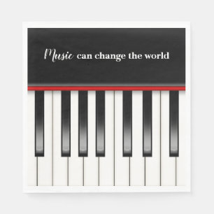 Piano Keyboard with Music Quote Napkin
