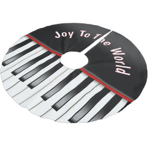 Piano Keyboard With Quote Brushed Polyester Tree Skirt