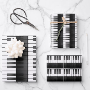 Piano Keyboard Wrapping Paper Flat Sheet Set