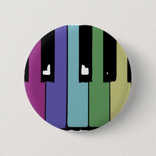 Piano Keys 6 Cm Round Badge (Front)