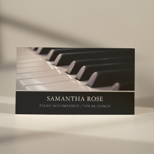 Piano Keys Accompanist Vocal Coach Elegant Modern Business Card