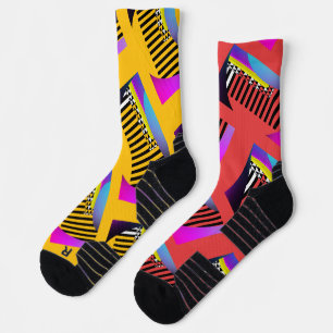 Piano Keys Alternate Red Yellow Fun Socks