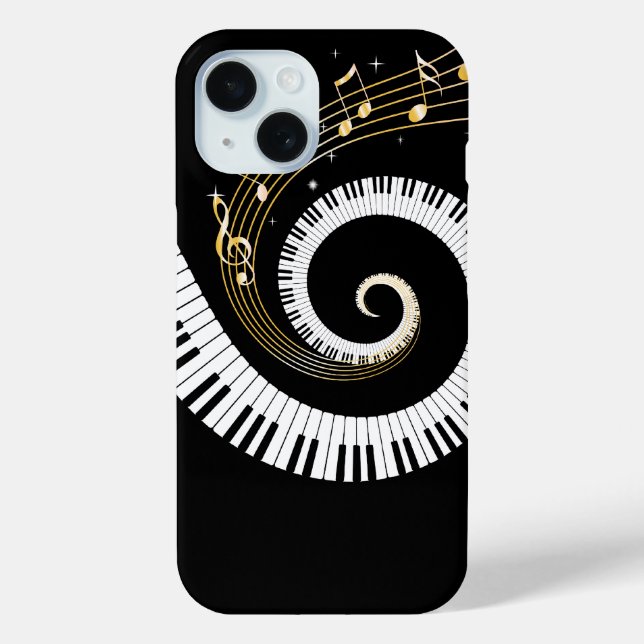 Piano Keys and Gold Music Notes Case-Mate iPhone Case (Back)