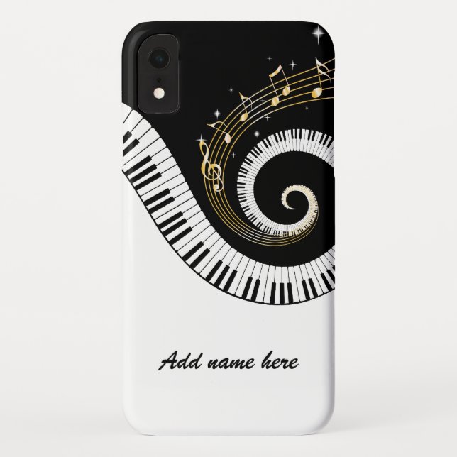 Piano Keys and Gold Music Notes Case-Mate iPhone Case (Back)