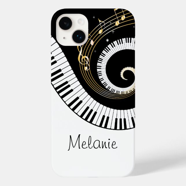 Piano Keys and Gold Music Notes Galaxy Case (Back)