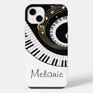Piano Keys and Gold Music Notes Galaxy Case