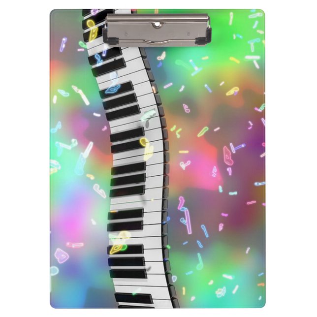 Piano Keys and Music Notes Clipboard (Front)