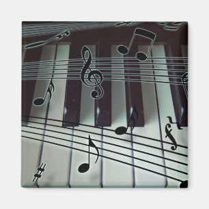Piano Keys and Music Notes Magnet