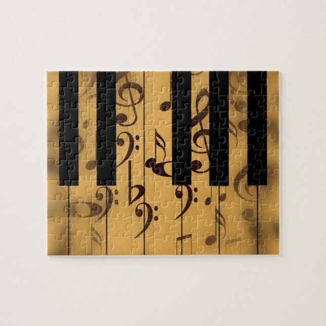 Piano Keys and Musical Notes Jigsaw Puzzle (Horizontal)