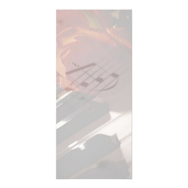 Piano Keys and Rose Rack Card (Front)