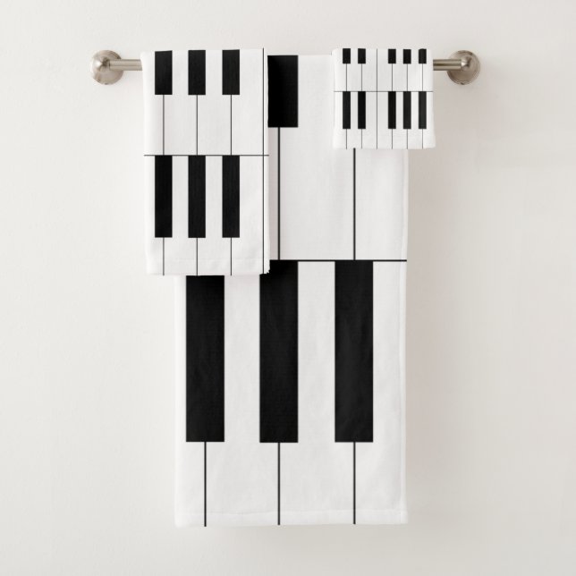 Piano Keys Bath Towel Set (Insitu)
