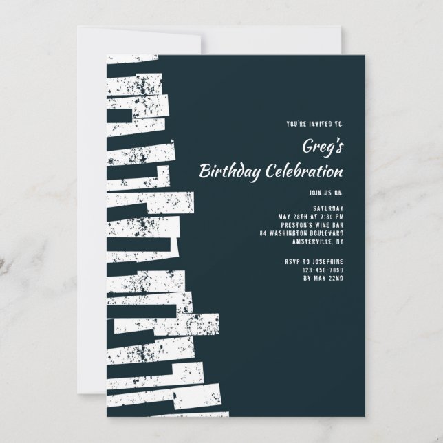 Piano Keys Birthday Party Invitation (Front)