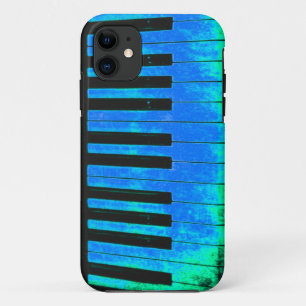 Piano Keys Black and Blue Beautiful and ARTISTIC iPhone 11 Case