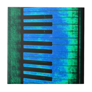 Piano Keys Black and Blue Beautiful and ARTISTIC Ceramic Tile