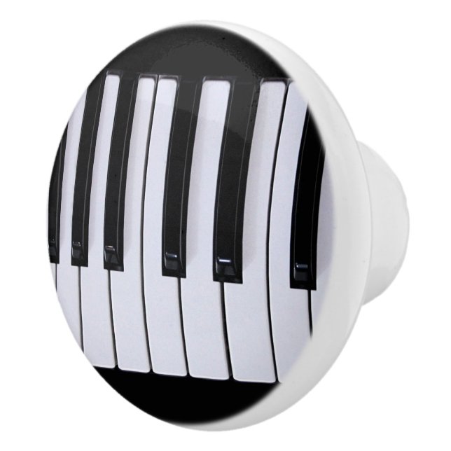 Piano Keys Black and White Ceramic Knob (Right)