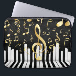 Piano keys black gold Music Note Laptop Sleeve<br><div class="desc">Music Note Luxury design. You are welcome to visit my store for more beautiful products.</div>