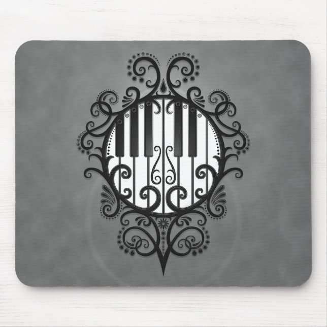 Piano Keys (black) Mouse Pad (Front)