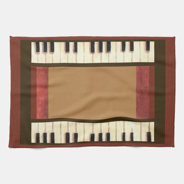 piano keys border kitchen towel (Horizontal)