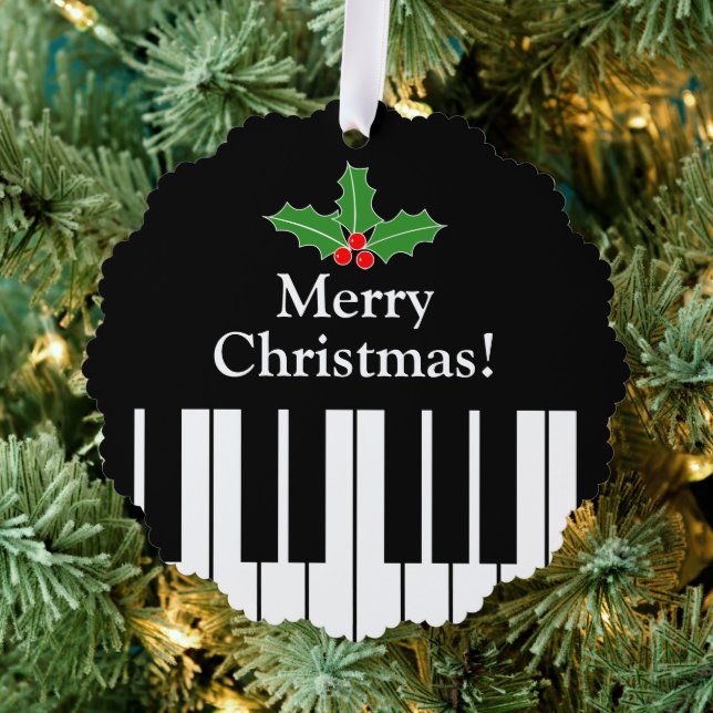 Piano keys Christmas card tree ornament (Insitu (Tree))