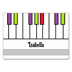 Piano Keys Colourful Music Table Place Name Card