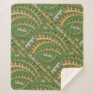 Piano Keys Curved Sherpa Blanket