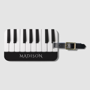 Piano Keys custom name Luggage Tag