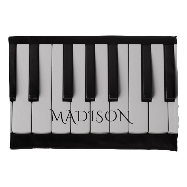 Piano Keys custom name pillowcase (Front)