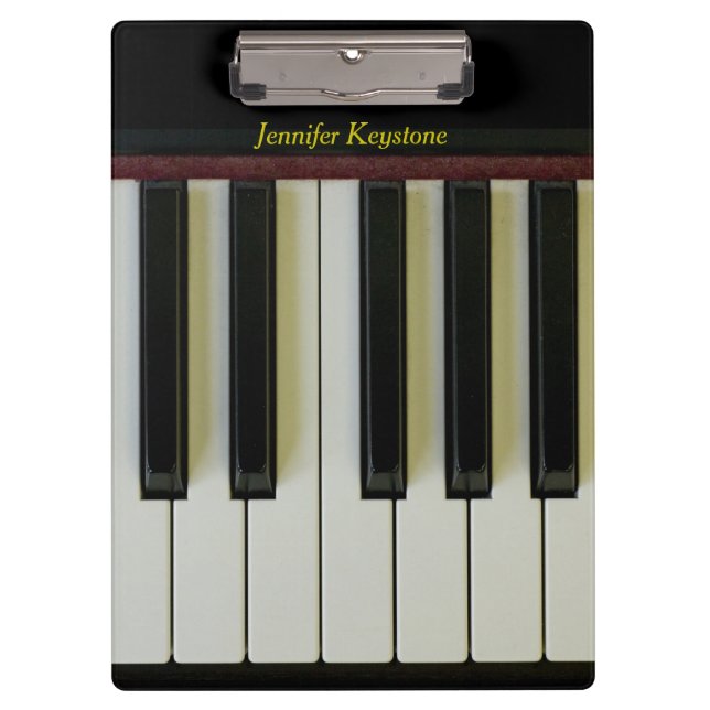 Piano Keys Customisable Name Clipboard (Front)