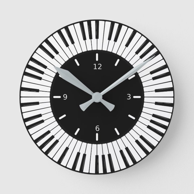 Piano Keys Design Round Clock (Front)