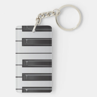 Piano Keys Double-Sided Rectangle Keychain