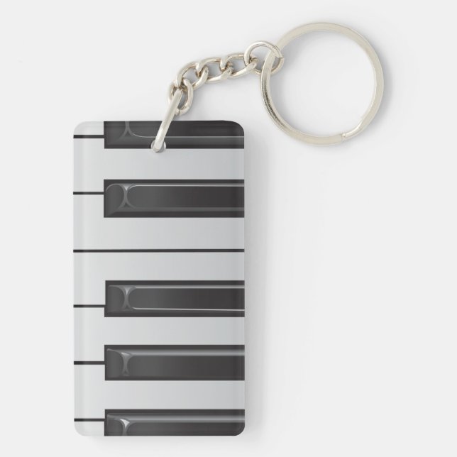 Piano Keys Double-Sided Rectangle Keychain (Back)