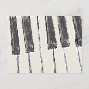 Piano Keys Drawing Postcard