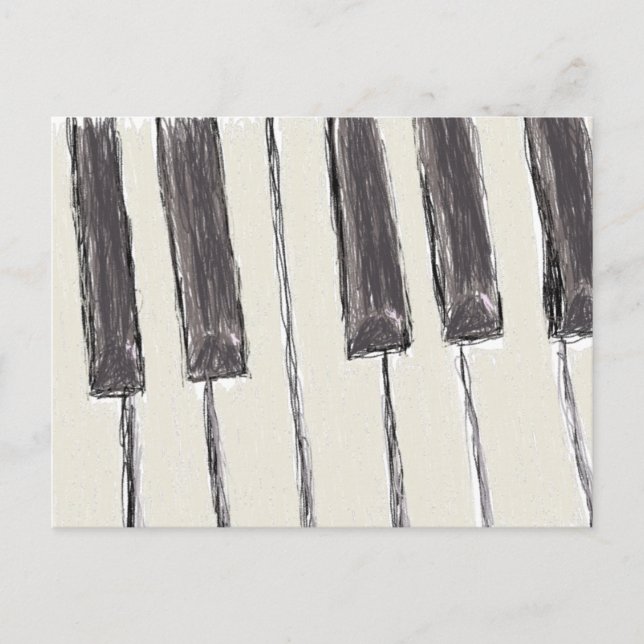 Piano Keys Drawing Postcard (Front)