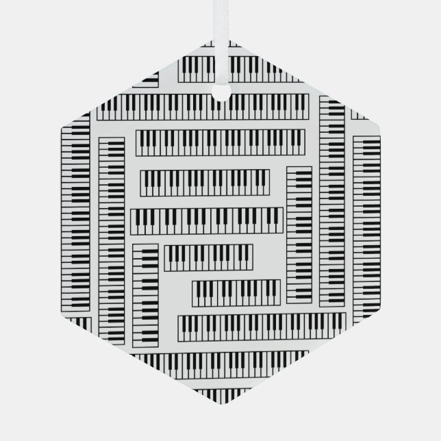 Piano Keys Glass Tree Decoration (Back)