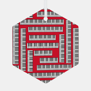 Piano Keys Glass Tree Decoration