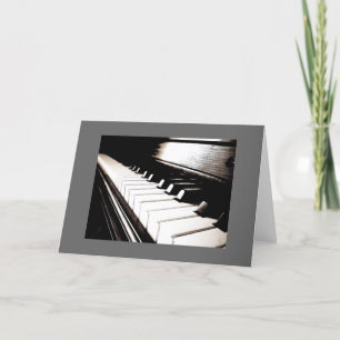 Piano Keys Grey Border Note Card
