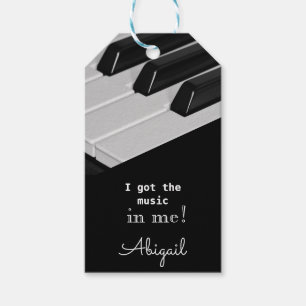 Piano Keys I got the Music in Me Name Gift Tags