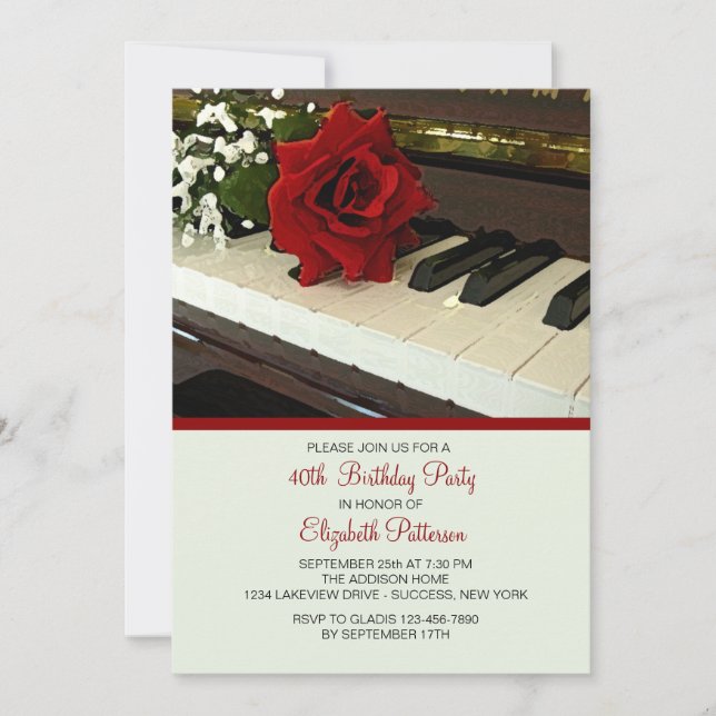 Piano Keys Invitation (Front)