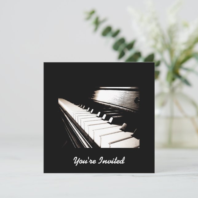 Piano Keys Invitations Customisable Flat Invite (Standing Front)