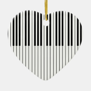 Piano Keys ivory white and black Ceramic Ornament