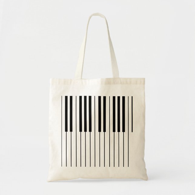 Piano Keys ivory white and black Tote Bag (Front)