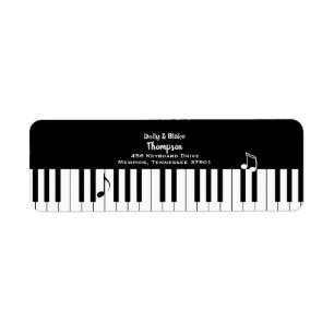 Piano Keys Keyboard Return Address Label