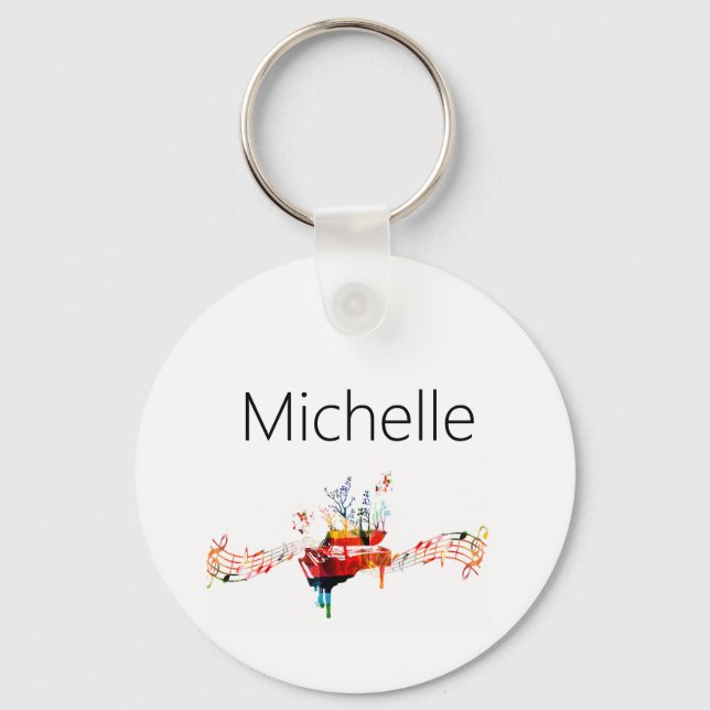 Piano keys keychain for kids, pianist or teacher (Front)