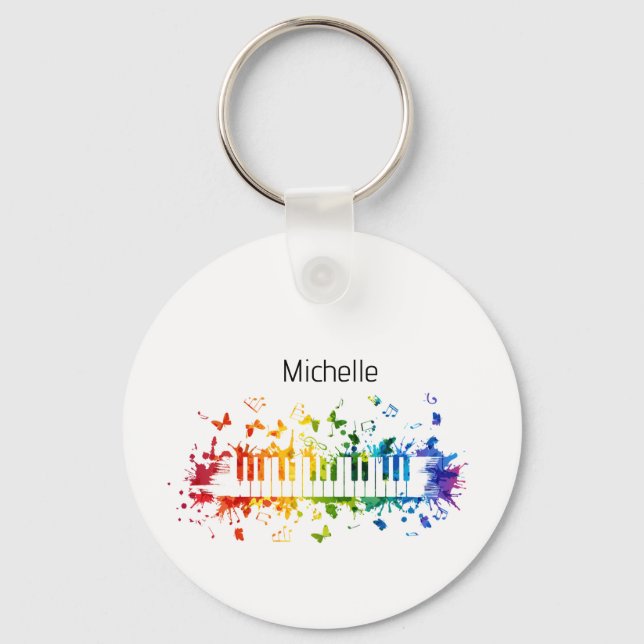 Piano keys keychain for kids, pianist or teacher (Front)