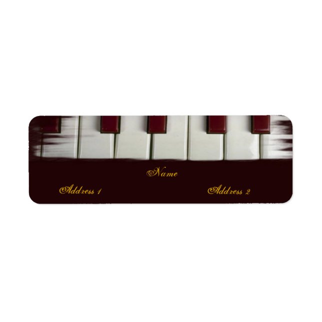 Piano Keys Label Return Address Label (Front)
