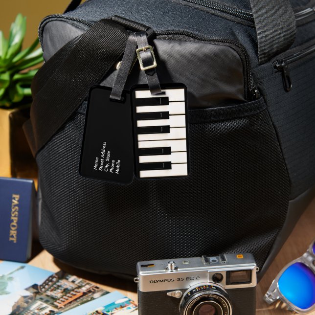 Piano Keys Luggage Tag (Front & Back)